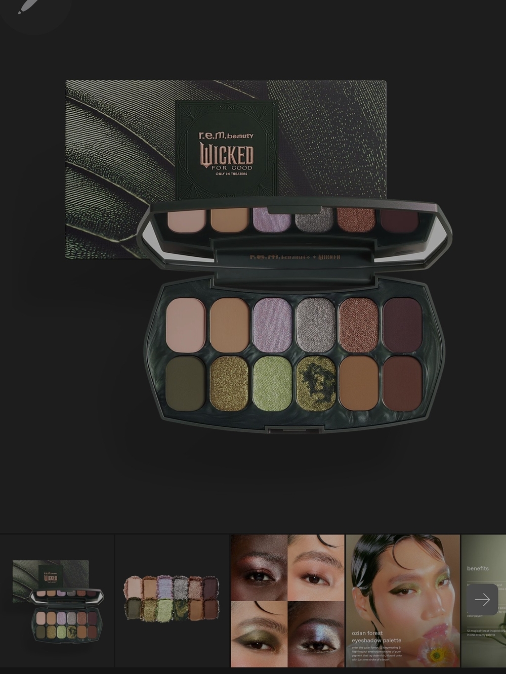 r.e.m. beauty Wicked For Good Eyeshadow Palette - Green & Neutral Shades